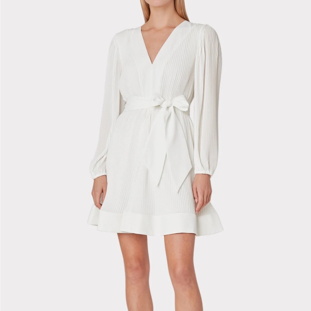 Milly White Long Sleeve Dress with Bow